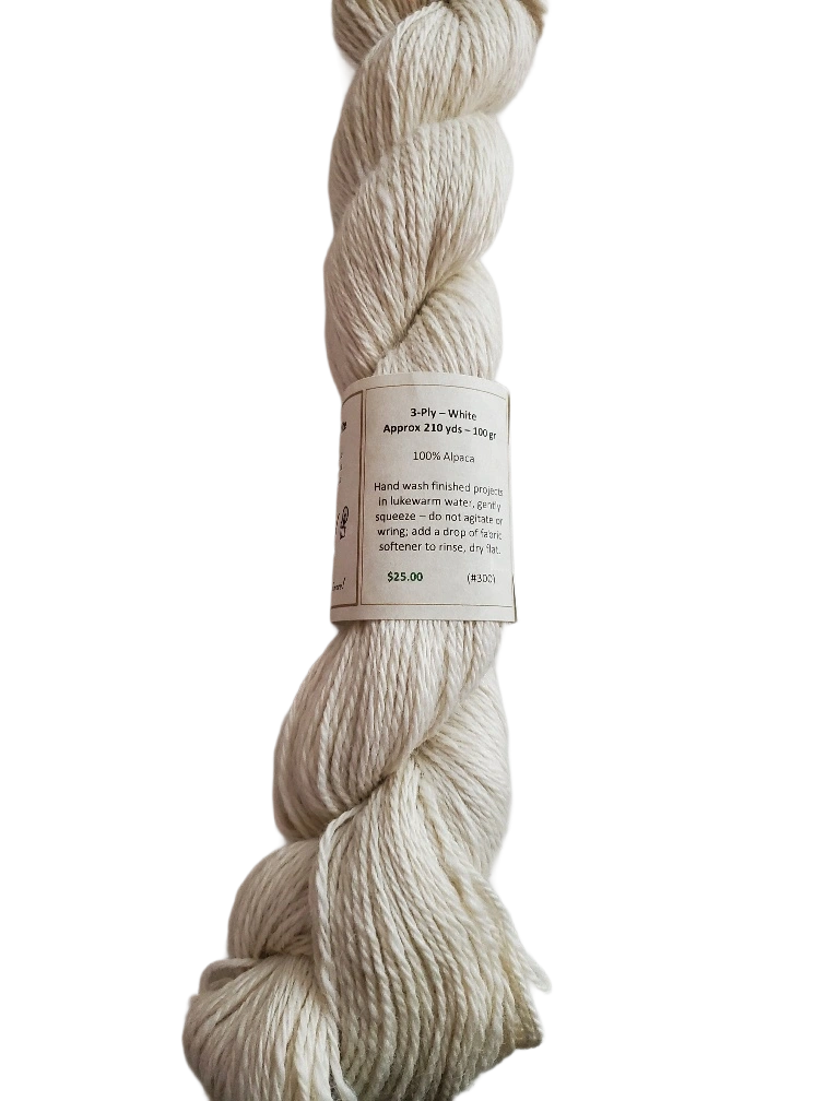 Cozy White Alpaca Yarn 3-Ply Dream Weave for Luxurious Knits SKU 300