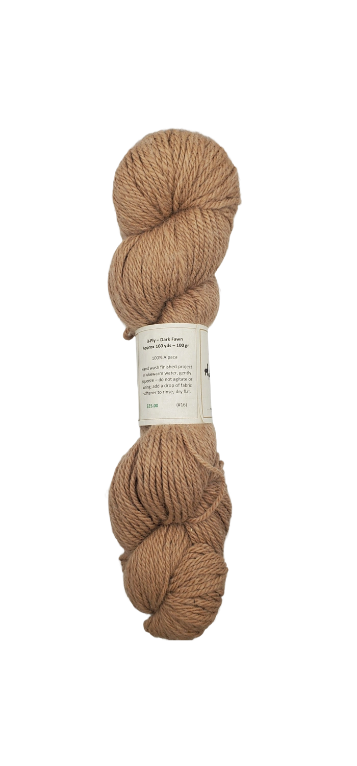 Luxurious Dark Beige Alpaca Yarn 3-Ply Cozy Knits Await