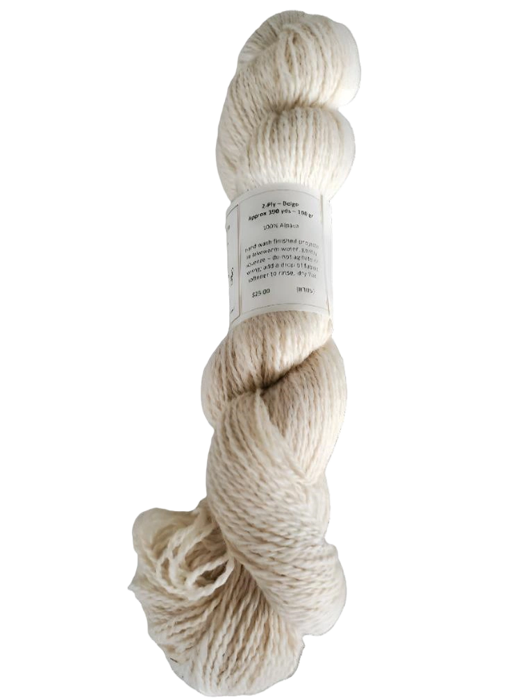 Cozy Beige Alpaca Yarn Two-Ply Luxury Knit Project 305